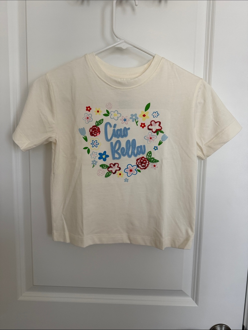 Member’s Mark Cream Floral Ciao Bella Kids Tee